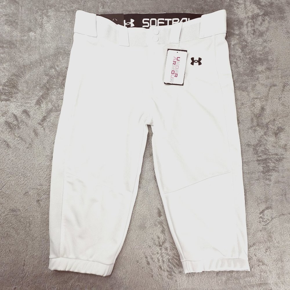 Under Armour Softball Pants NWT Size Youth Large Cropped White